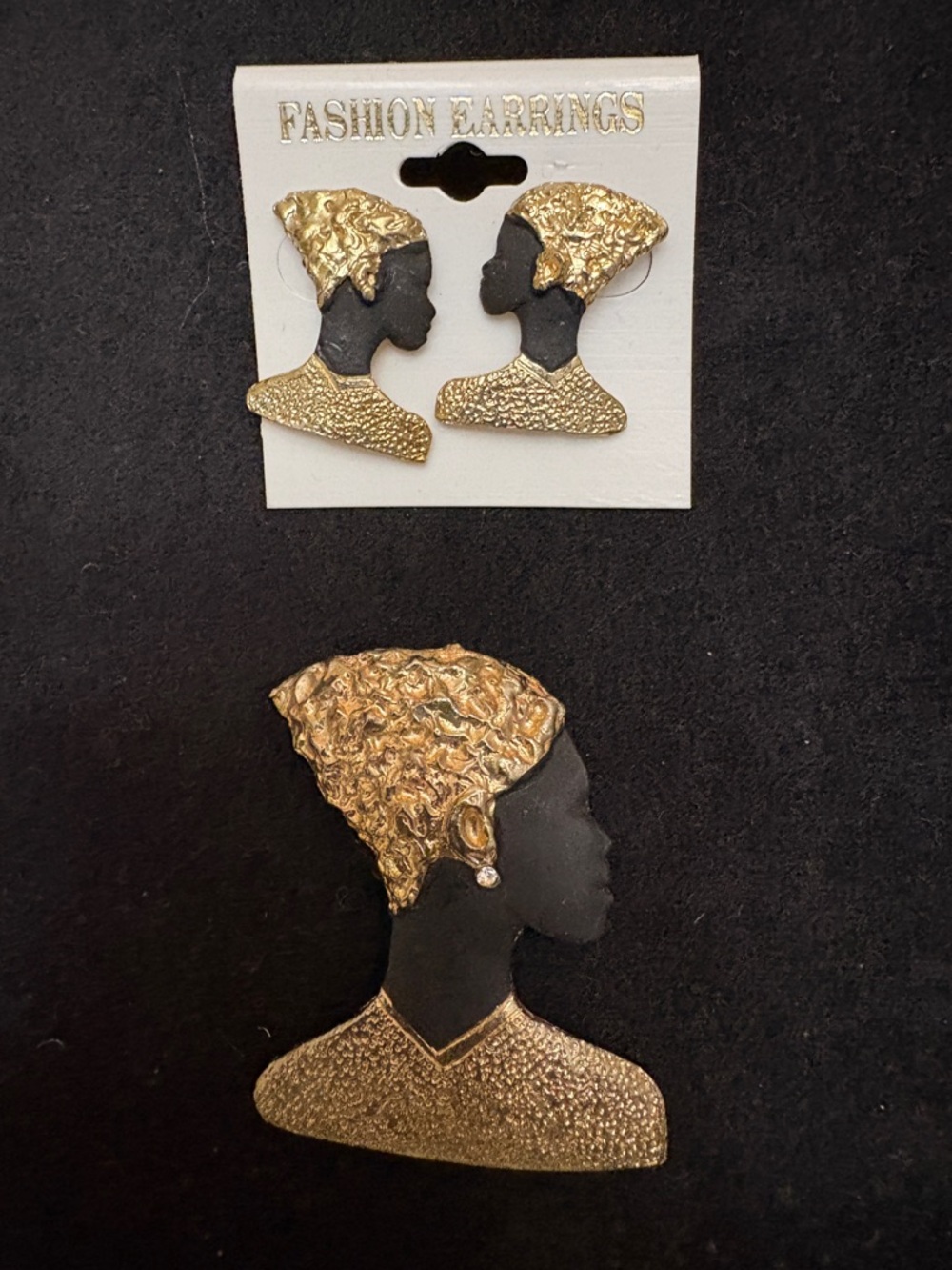Vintage Blackamoore Brooch and earring set